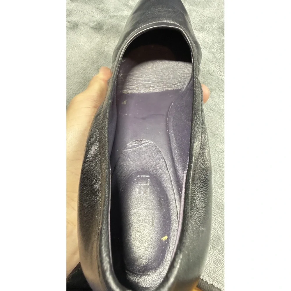 Vaneli Purple Collection Shoes Womens Size 9 Black Leather‎ Ballet Flats